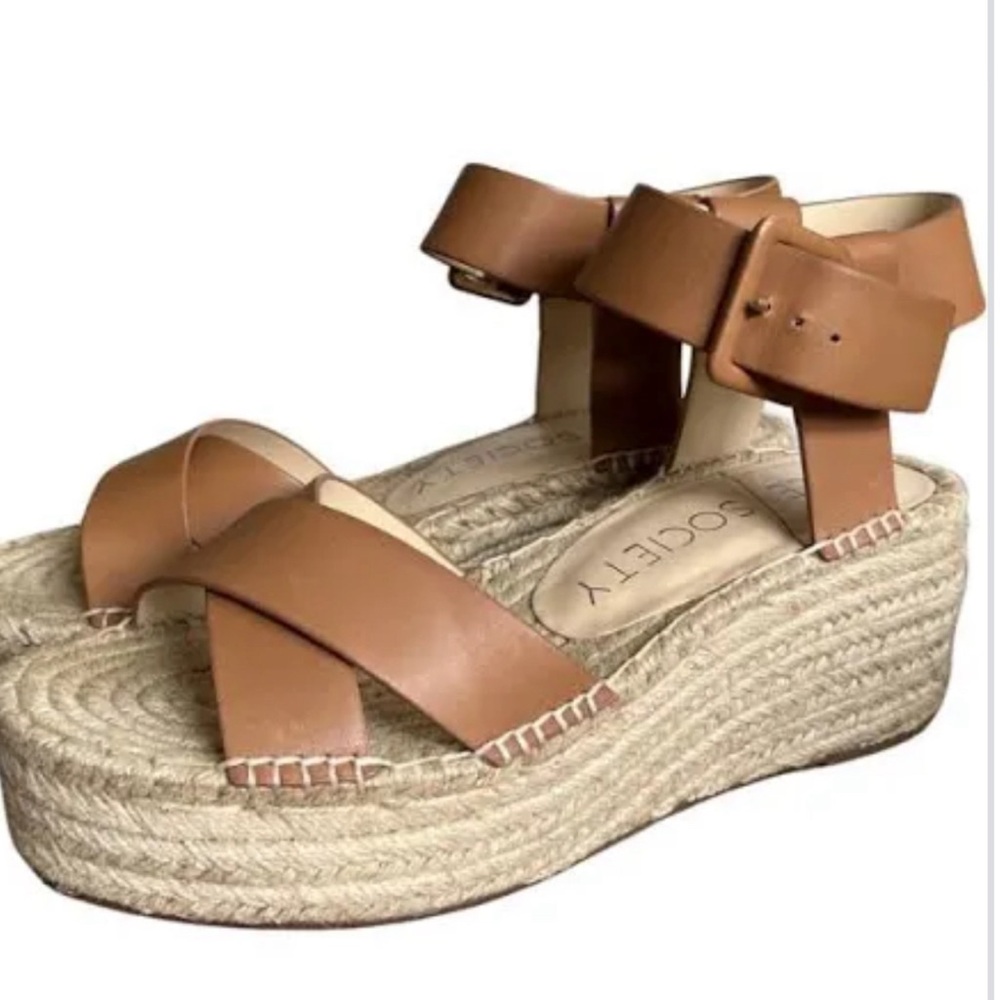 NWT in box sole society, ground wedge sandal 7.5 M